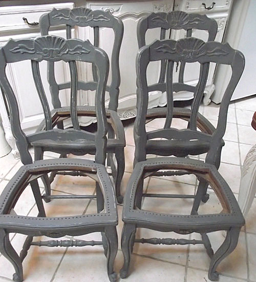 superb set of 4 chairs with upholstered seats